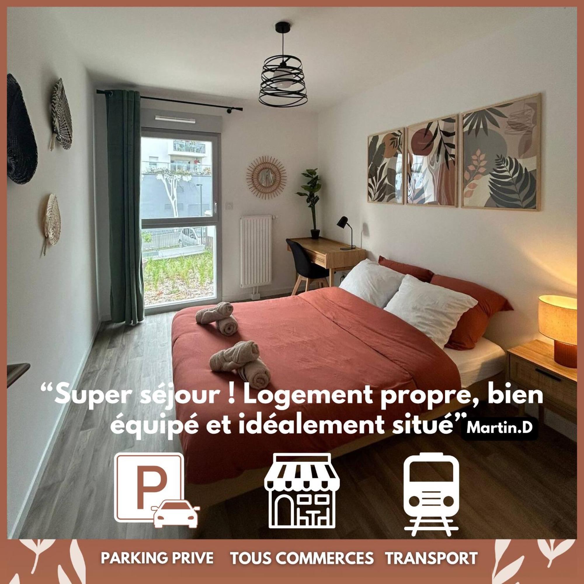 T3 Moderne - Proche Tram - Parking Prive Apartment อองเชร์ ภายนอก รูปภาพ